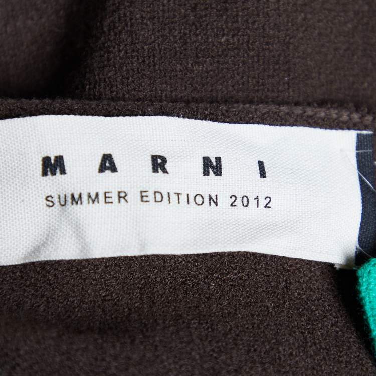 Pre Owned Marni Multicolor Cotton Knit Button Front Sweater S