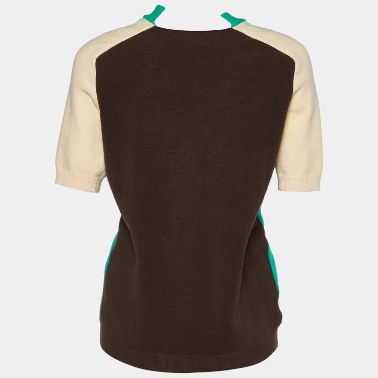 Pre Owned Marni Multicolor Cotton Knit Button Front Sweater S