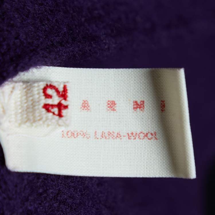 Pre Owned Marni Purple Wool Knit Turtle Neck Sweater M