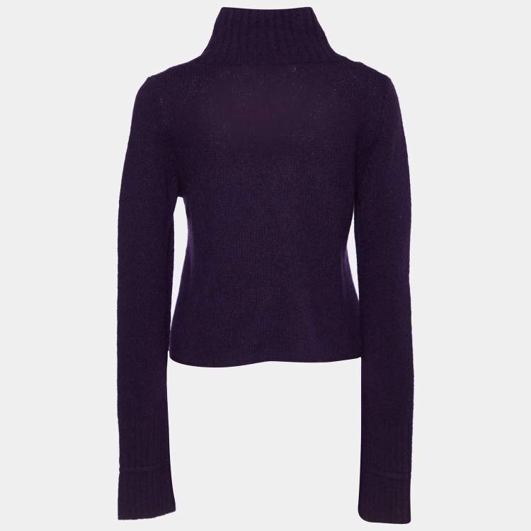 Pre Owned Marni Purple Wool Knit Turtle Neck Sweater M