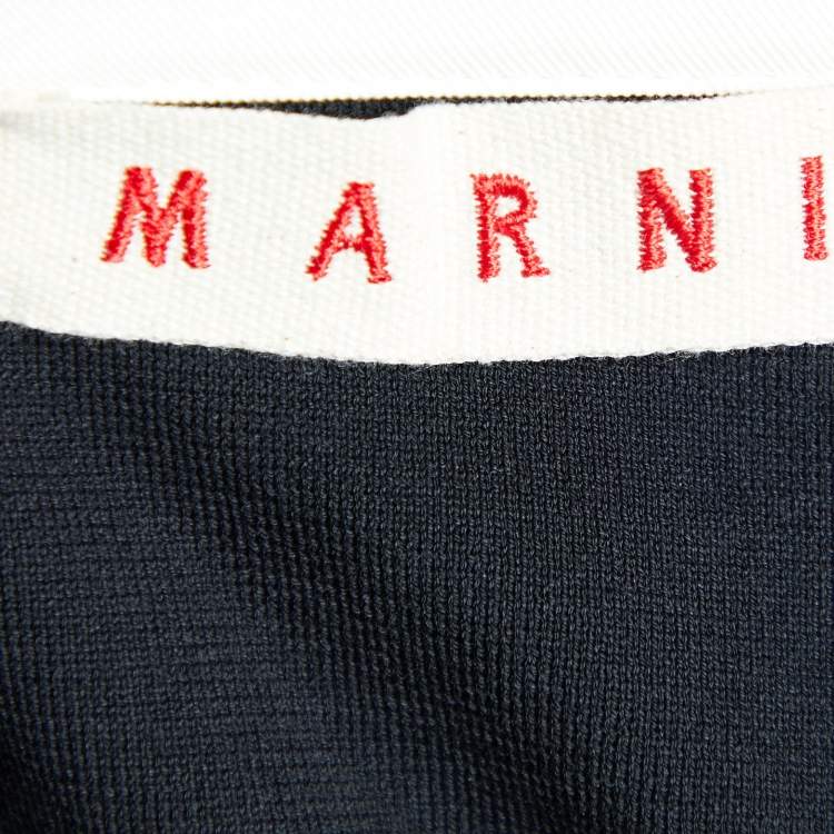 Pre Owned Marni Black Cotton Knit Capri Pants S