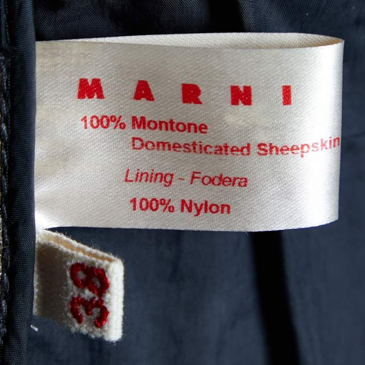 Pre Owned Marni Dark Brown Sheepskin Leather Jacket S