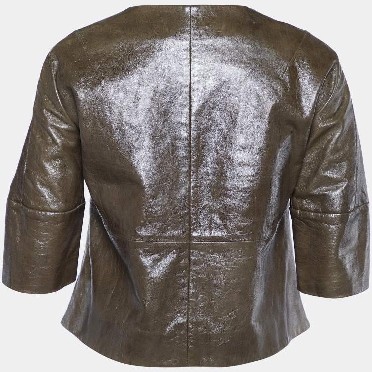 Pre Owned Marni Dark Brown Sheepskin Leather Jacket S