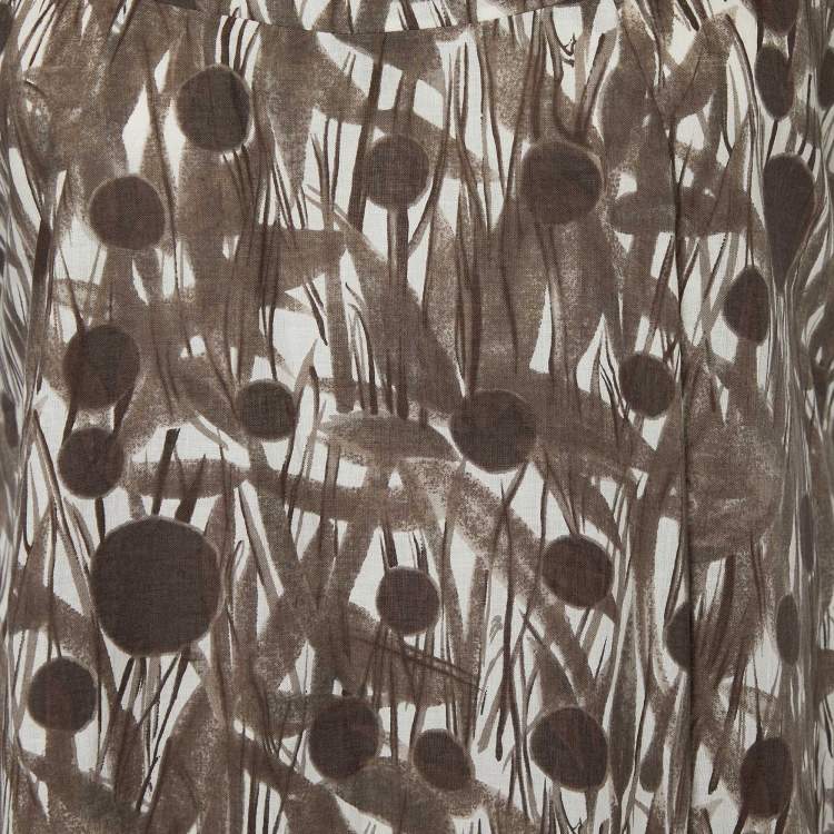 Pre Owned Marni Brown Printed Cotton Sleeveless Top M