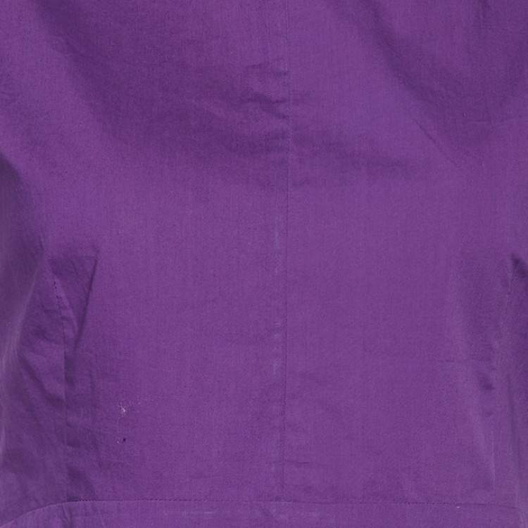 Pre Owned Marni Purple Cotton Sleeveless Peplum Top M