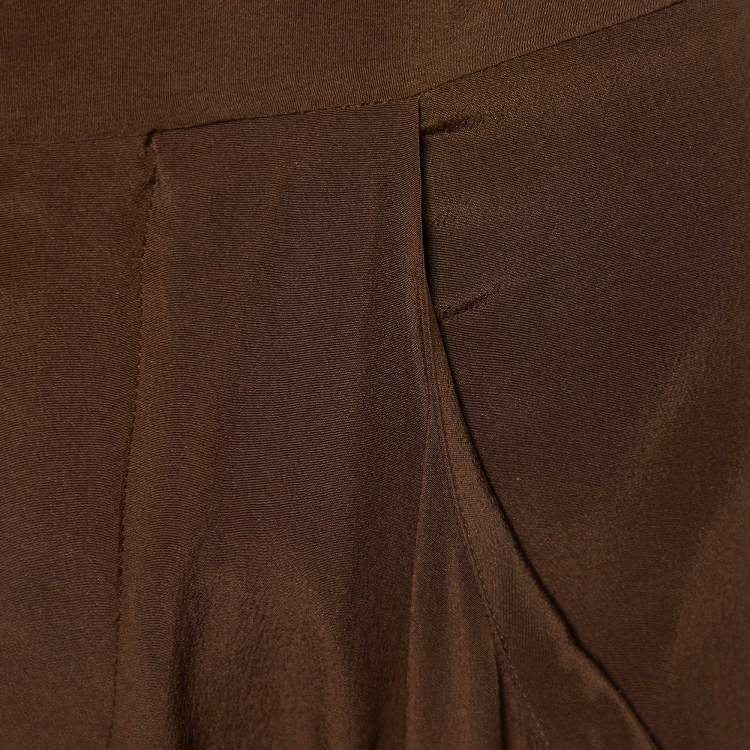 Pre Owned Marni Brown Silk Jodhpur Trousers S