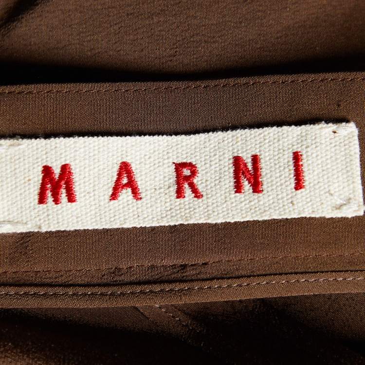 Pre Owned Marni Brown Silk Jodhpur Trousers S