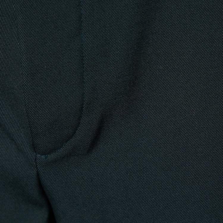 Pre Owned Marni Dark Grey Wool Buttoned Hem Detail Trousers M