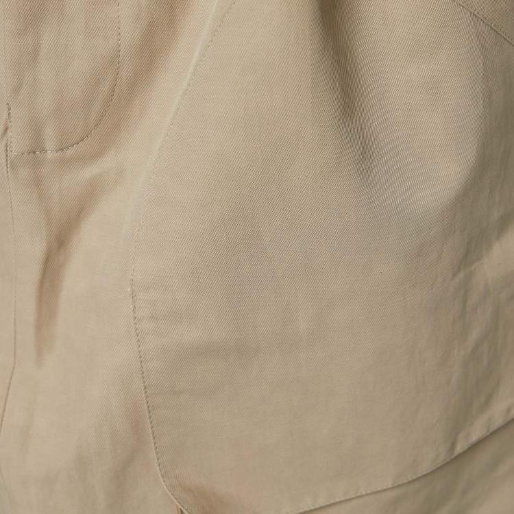 Pre Owned Marni Beige Cotton Blend Drawstring Waist Maxi Skirt M