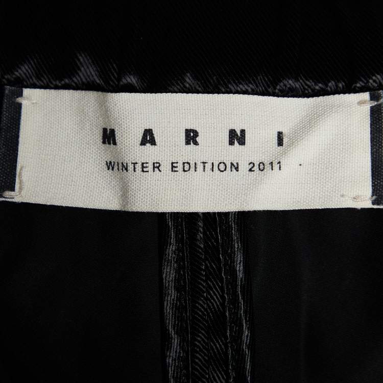 Pre Owned Marni Black Sateen Zip Hem Detail Jogger Pants M