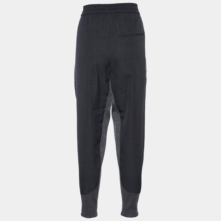 Pre Owned Marni Grey Wool Zipper Hem Paneled Trousers M