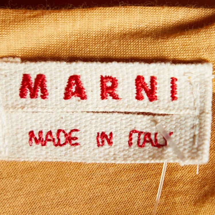 Pre Owned Marni Mustard Yellow Cotton Knit T-Shirt M