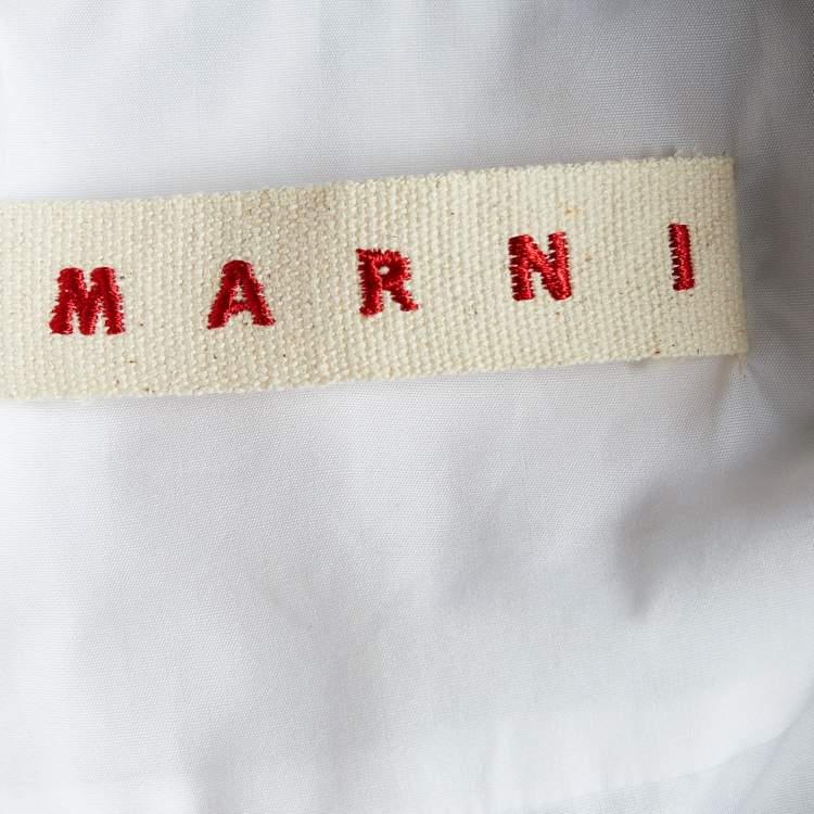 Pre Owned Marni White Cotton Button Front Long Shirt S