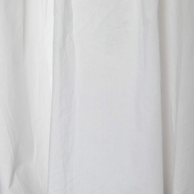 Pre Owned Marni White Cotton Pleated Button Detail Sleeveless Top S