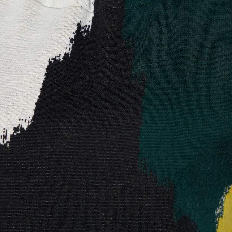 Pre Owned Marni Multicolor Intarsia Knit Boxy Sweater S