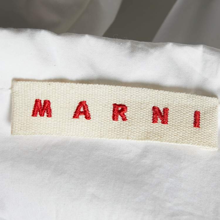 Pre Owned Marni White Cotton Collared Top M