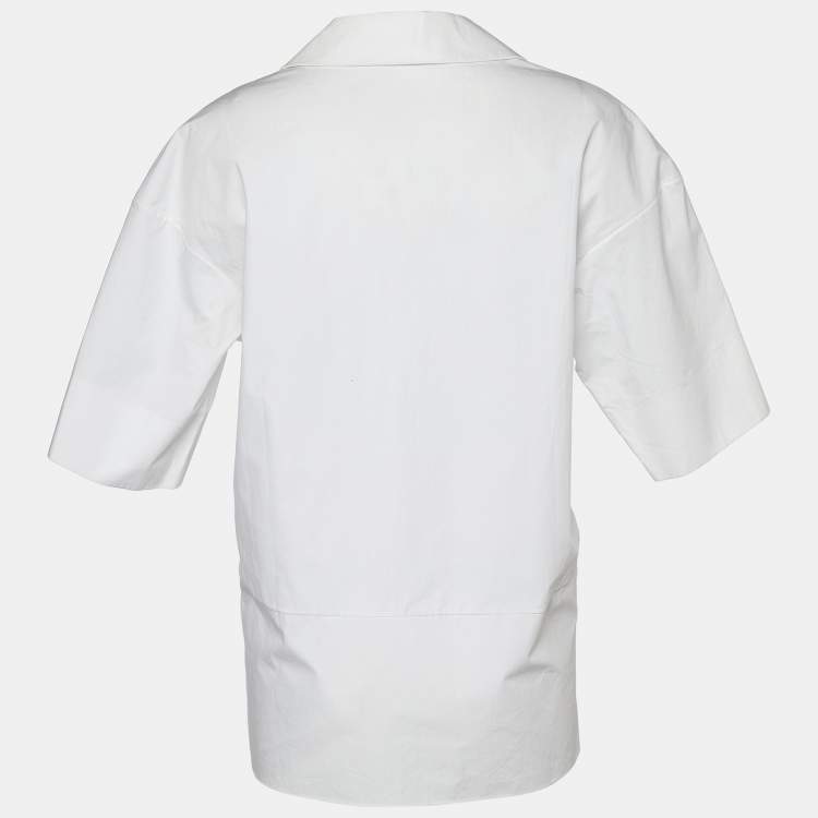 Pre Owned Marni White Cotton Collared Top M