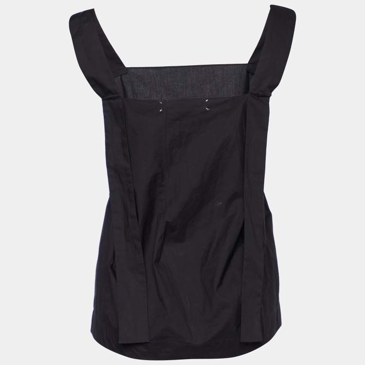 Pre Owned Marni Black Cotton Strap Sleeve Detail Top M