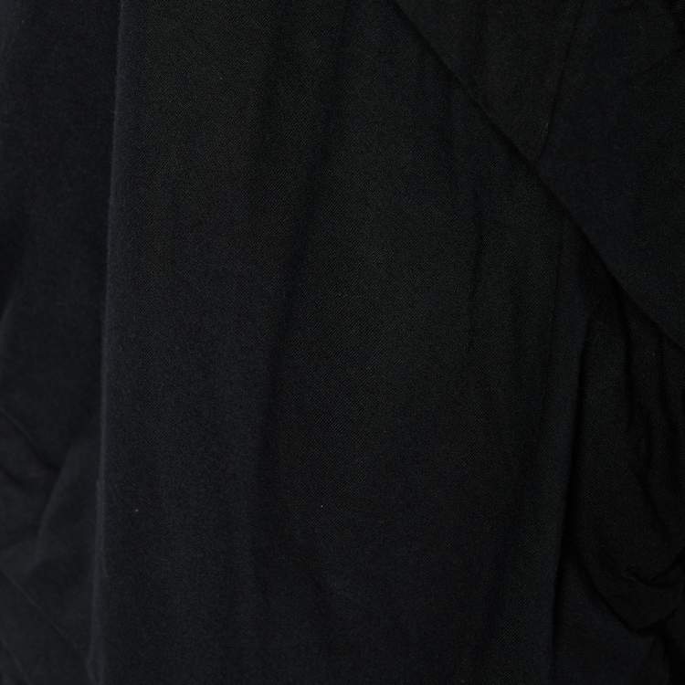 Pre Owned Marni Black Cotton Knit Ruche Detail Oversized T-Shirt S
