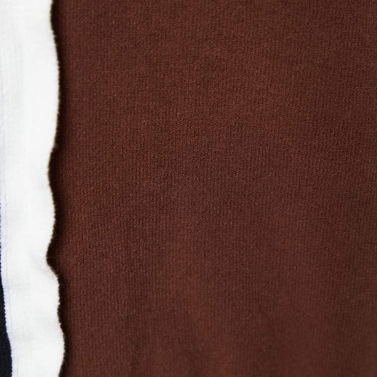 Pre Owned Marni Brown Cotton Knit Contrast Trim Sweater M