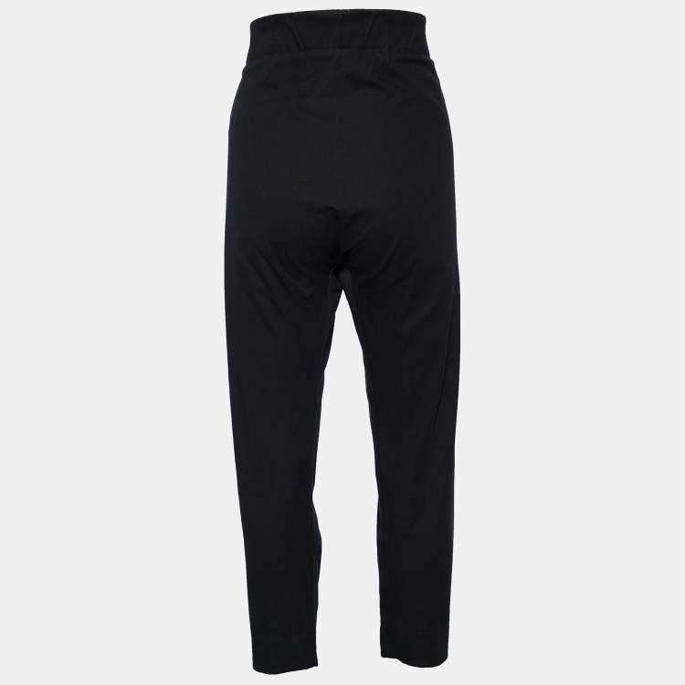 Pre Owned Marni Black Cotton Elastic Waist Trousers S