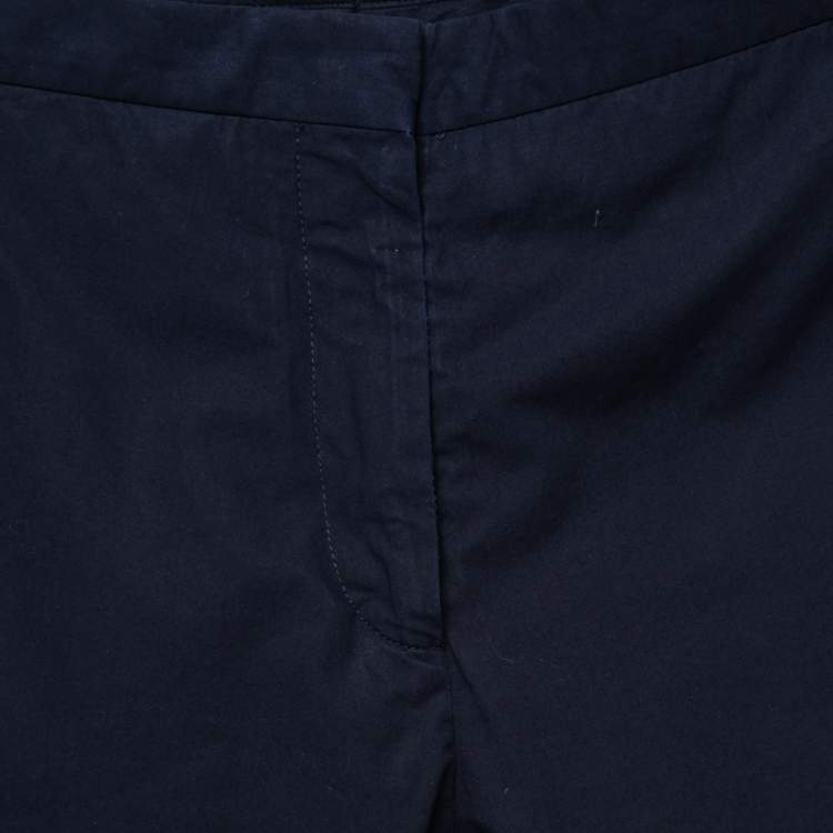 Pre Owned Marni Navy Blue Cotton Trousers M