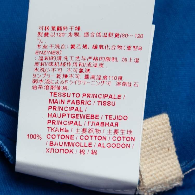 Pre Owned Marni Blue Cotton Concealed Button Collared Top M