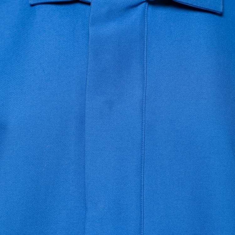 Pre Owned Marni Blue Cotton Concealed Button Collared Top M