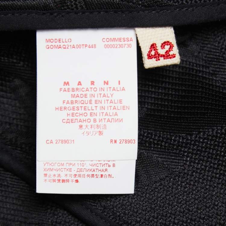 Pre Owned Marni Black Floral Jacquard Midi Skirt M