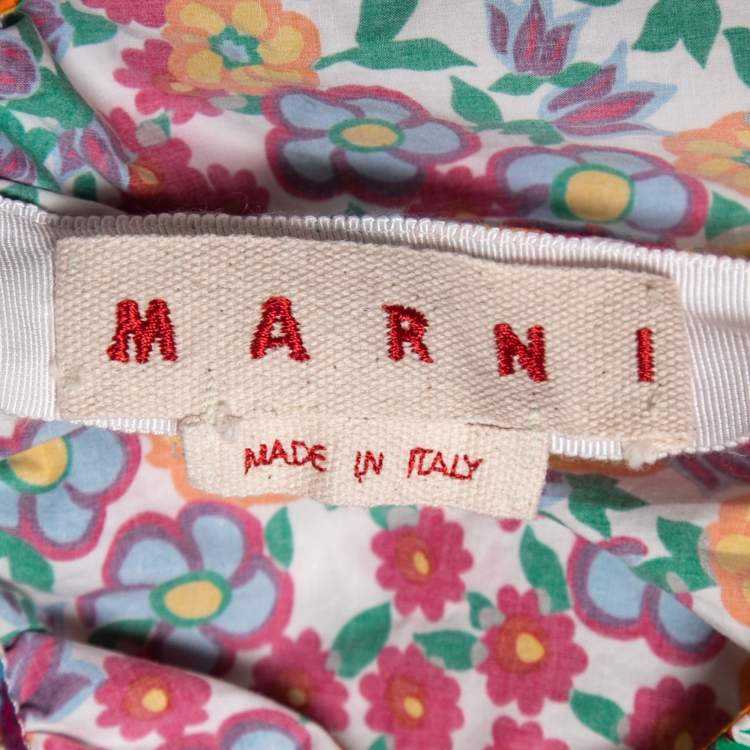 Pre Owned Marni Multicolor Floral Printed Cotton Dress M