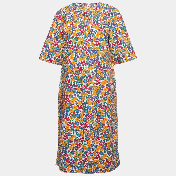 Pre Owned Marni Multicolor Floral Printed Cotton Dress M