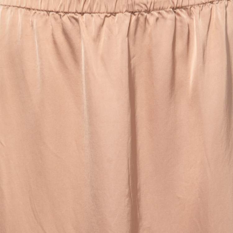 Pre Owned Marni Beige Satin Midi Skirt M