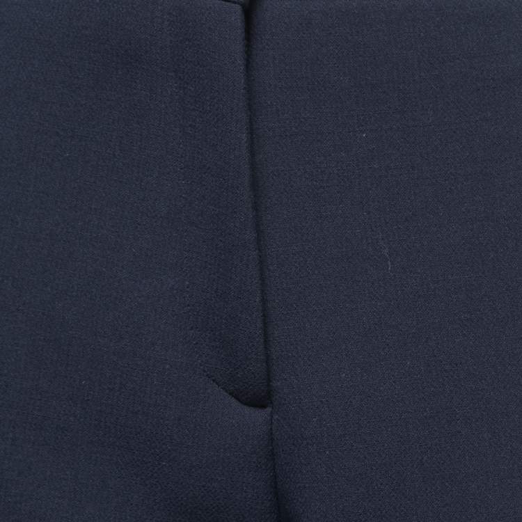 Pre Owned Marni Navy Blue Wool Trousers L
