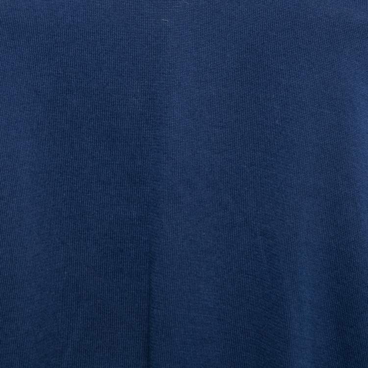 Pre Owned Marni Blue Knit V-Neck Pleated Pullover M