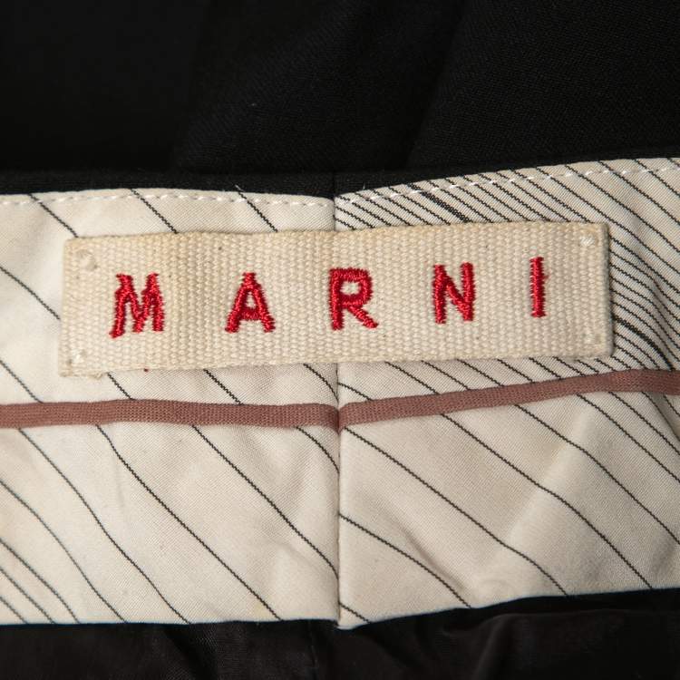 Pre Owned Marni Black Wool Bermuda Shorts M