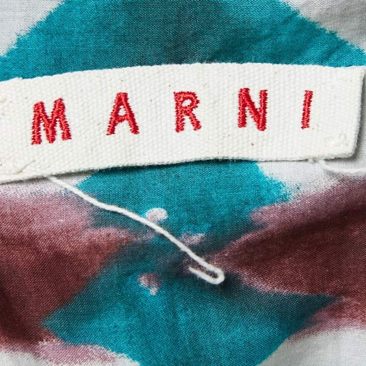 Pre Owned Marni Green Tye Dye Printed Cotton Sleeveless Top M