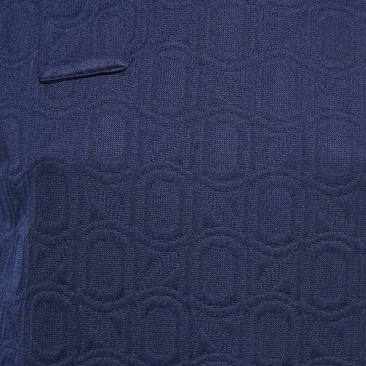 Pre Owned Marni Navy Blue Jacquard Bow Detail Sleeveless Short Dress S