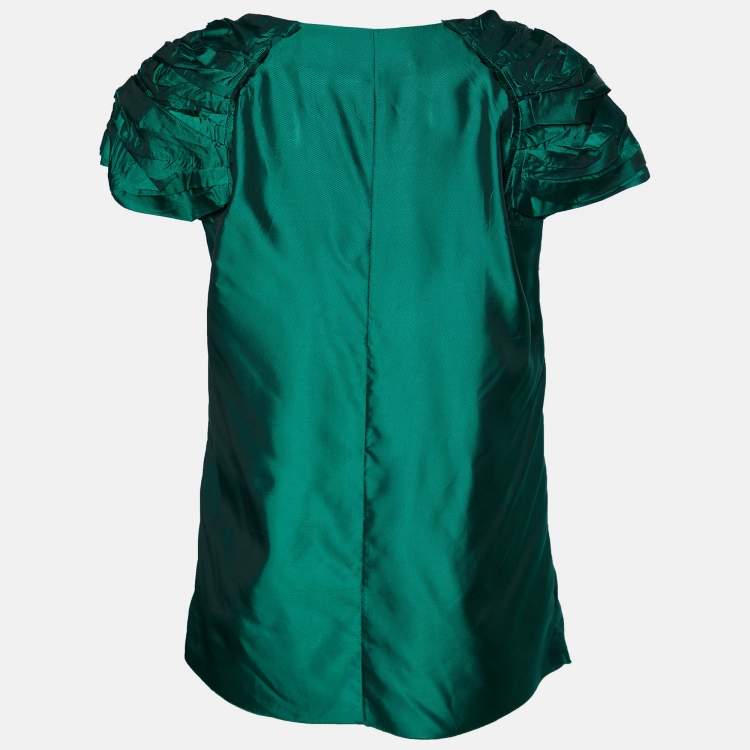 Marni Green Satin Mini Dress