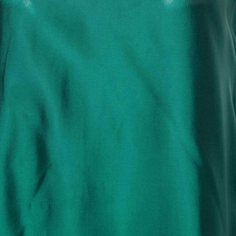 Pre Owned Marni Green Satin Pleated Sleeve Detail Top M