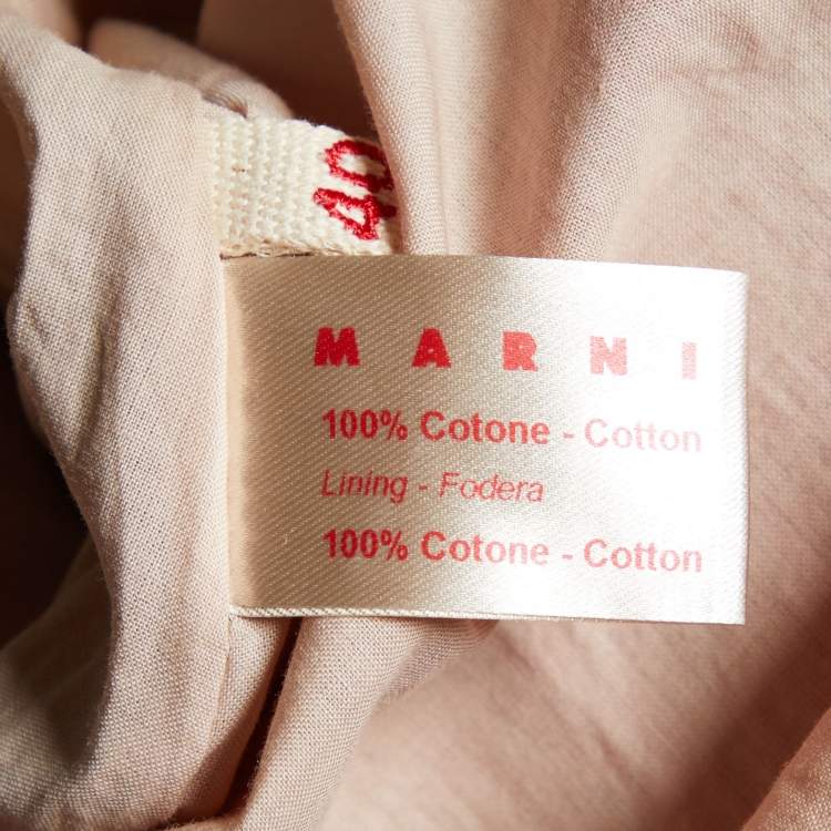 Pre Owned Marni Red Embroidered Cotton Belted Midi Dress S