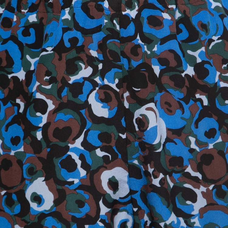 Pre Owned Marni Multicolor Abstract Print Silk Drawstring Trousers M
