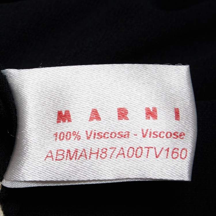 Pre Owned Marni Black Belted Waist Sleeveless Midi Dress M
