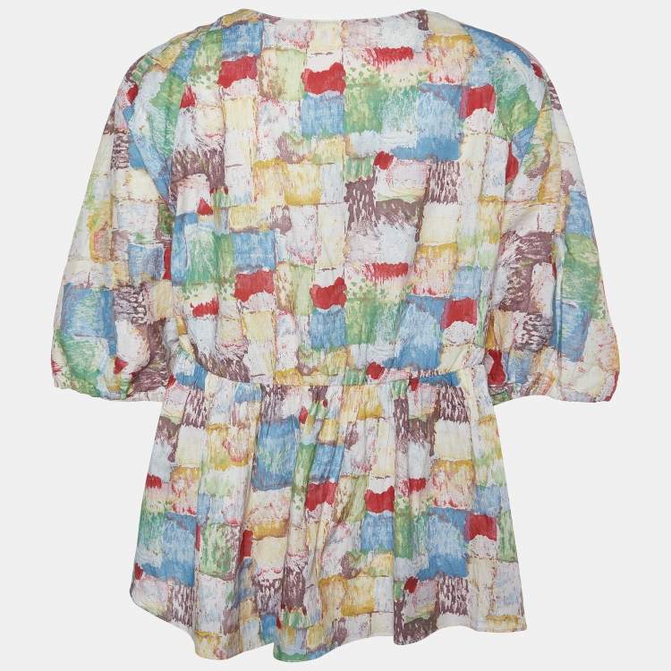 Pre Owned Marni Multicolor Printed Cotton Oversized Top M