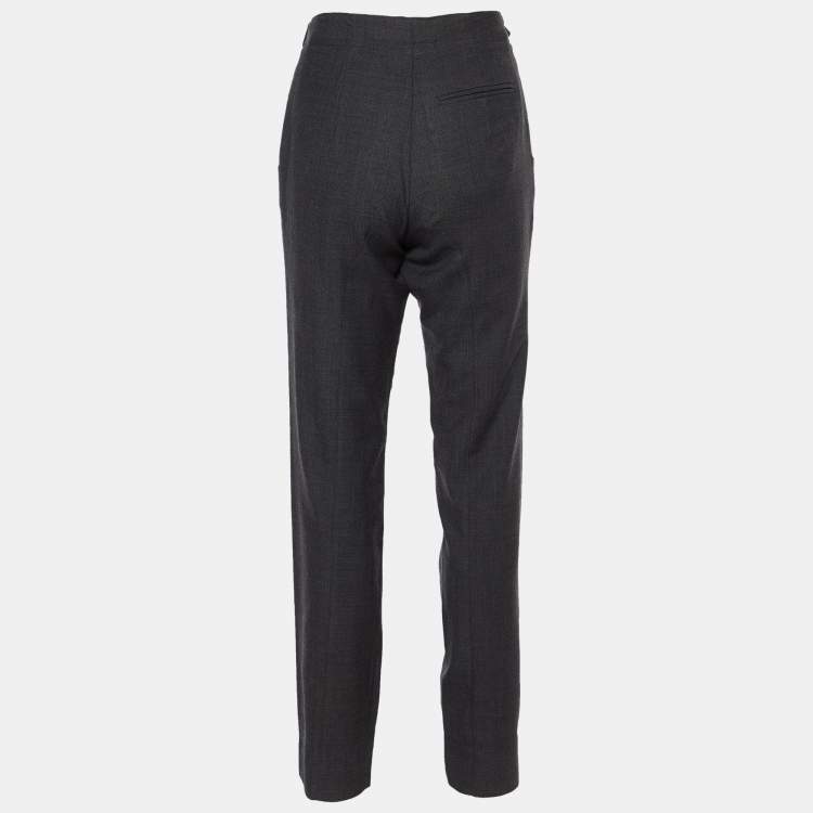 Pre Owned Marni Charcoal Grey Wool Tapered Leg Pants S