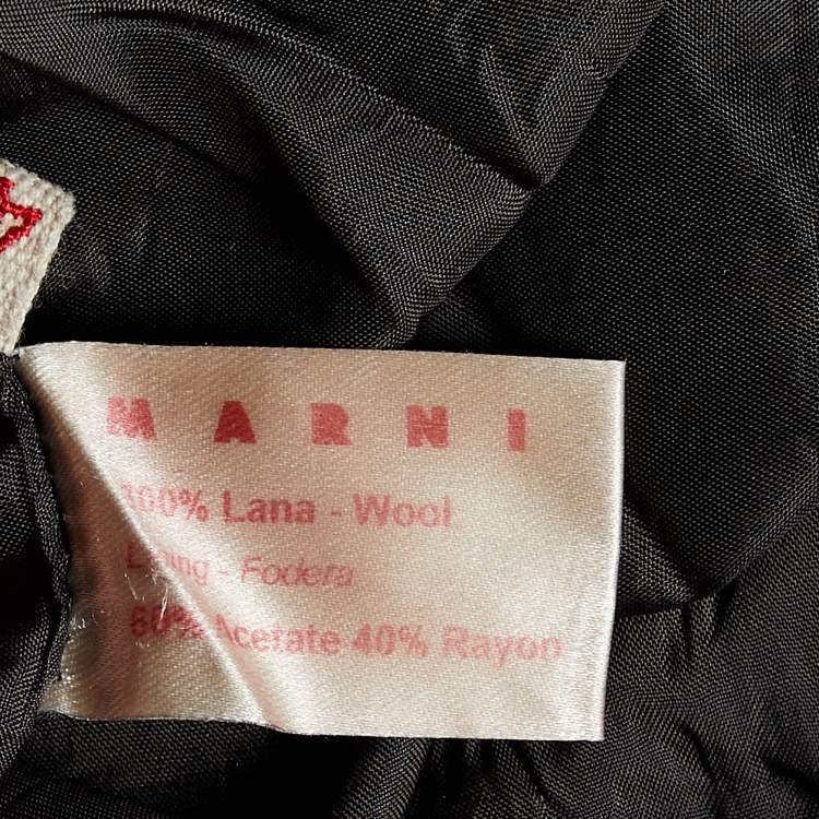 Pre Owned Marni Charcoal Grey Wool Tapered Leg Pants S