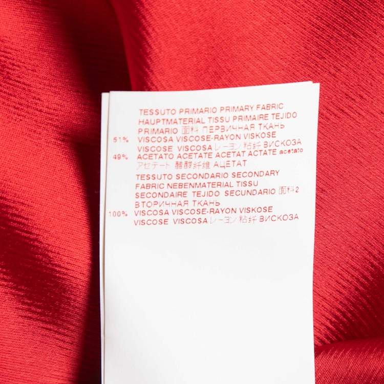 مملوكة مسبقًا Marni Red Satin Oversized Shirt Dress S