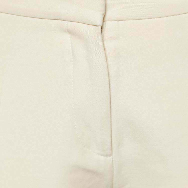 Pre Owned Marni Cream Cotton Tapered Leg Pants S