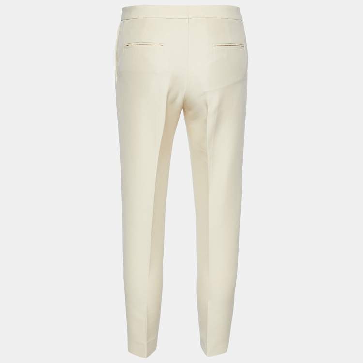 Pre Owned Marni Cream Cotton Tapered Leg Pants S