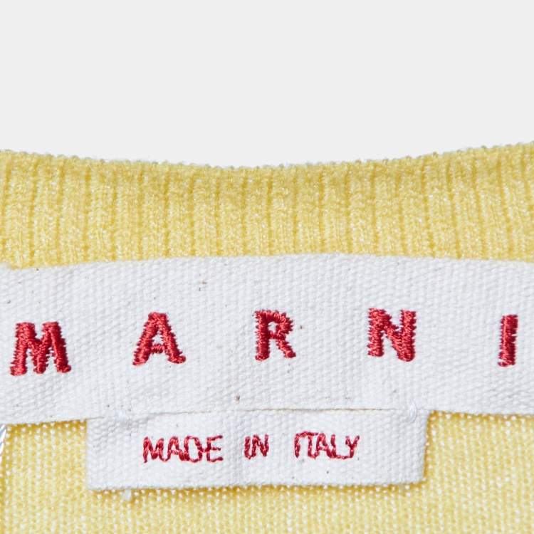 Pre Owned Marni Yellow Knit & Pink Cotton Layered Sweater M