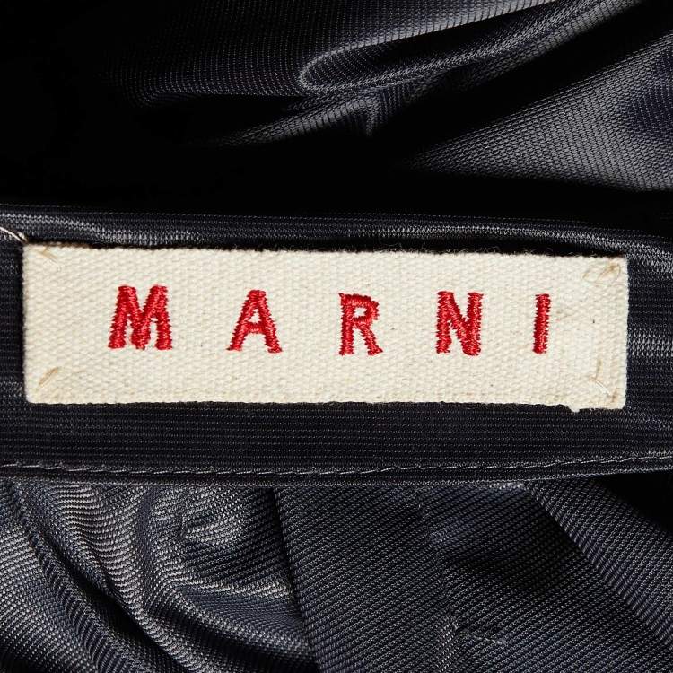 Pre Owned Marni Black Printed Nylon Mini Skirt S